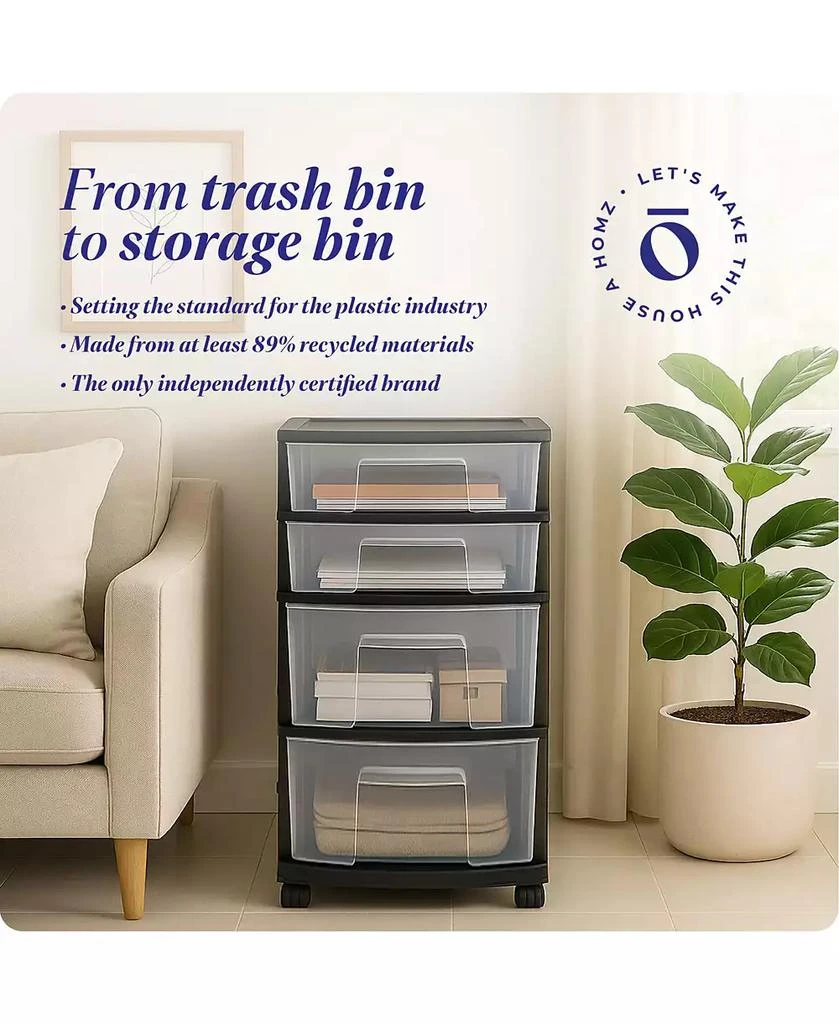 Homz Plastic 4 Drawer Medium Home Storage Container 7