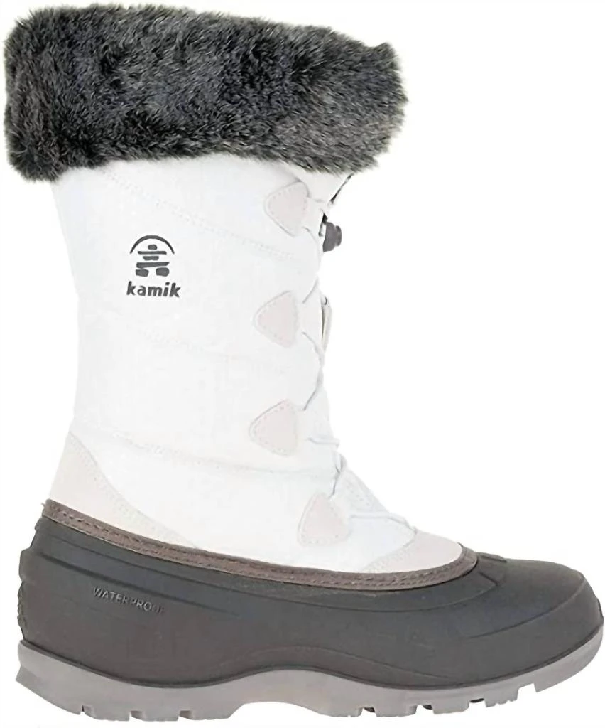 Kamik Kamik - Women's Momentum2 Pull On Rounded Toe Waterproof Fur Trim Ankle Snow Boots 3