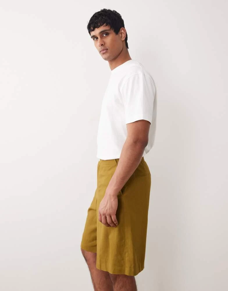 ASOS ASOS DESIGN bermuda suit shorts in khaki linen blend 3