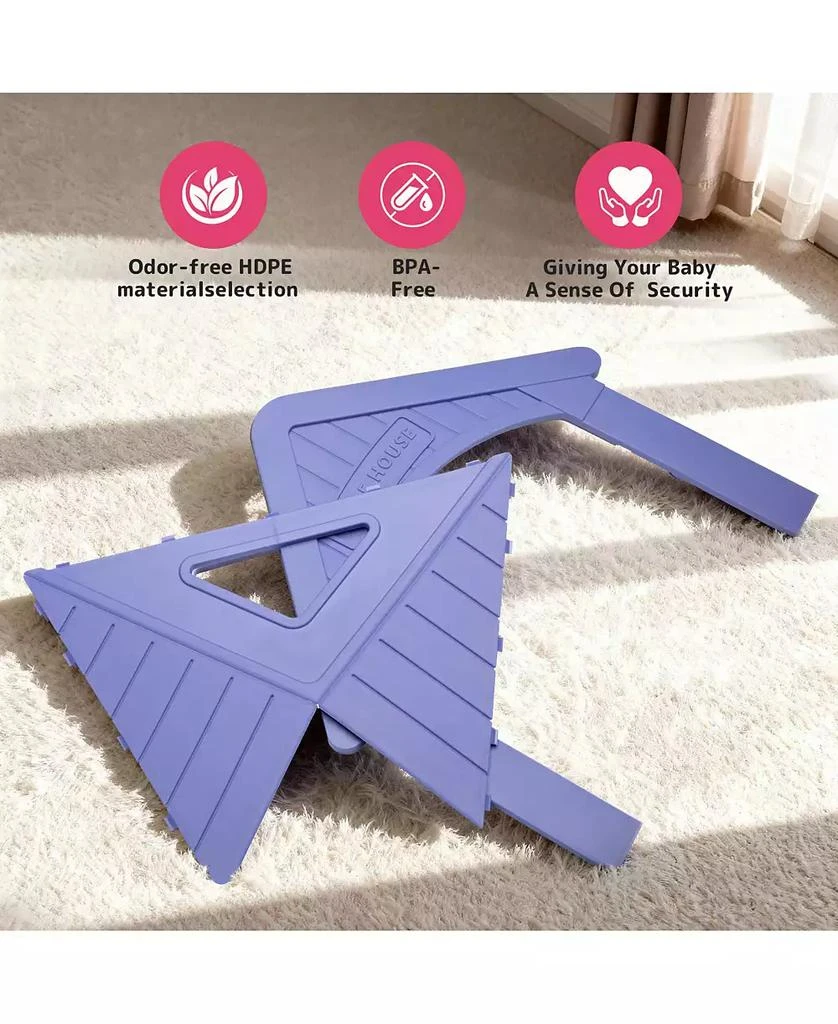 SUGIFT Large Kids Playhouse for Indoor Outdoor with Basketball Ring Toss Play and DIY Stickers for Girls Boys Ages 2 5