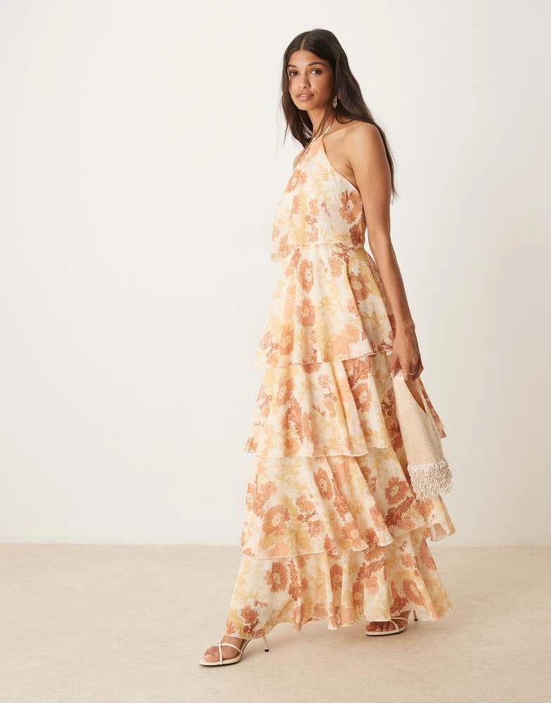 Shop Pretty Lavish halterneck ruffle maxi dress in terracotta petal on Sale  at BeyondStyle  Get 20% Off Pretty Lavish halterneck ruffle maxi dress in  terracotta petal with Limited-Time Flash Deals, Exclusive