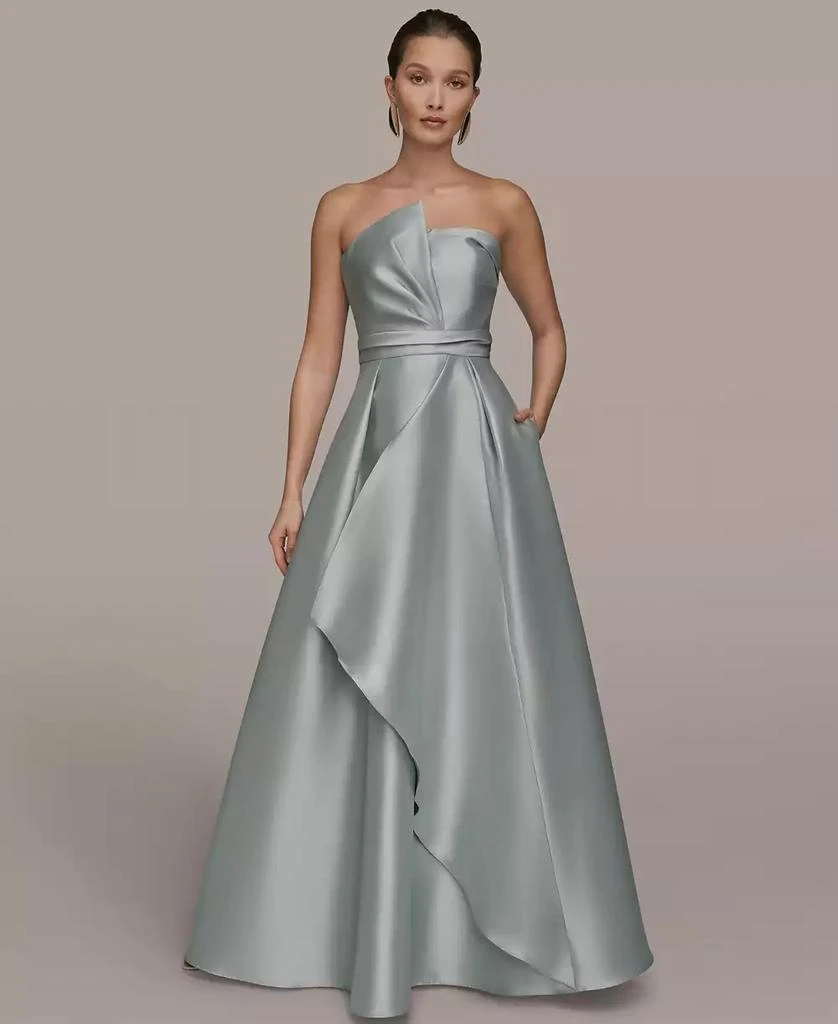 Donna Karan Women
s Strapless Asymmetrical Ball Gown