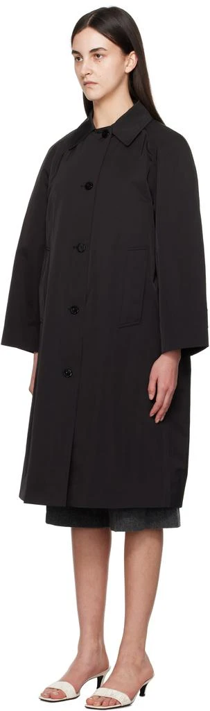 Nothing Written Black Nylon Volume Balmacaan Trench Coat 4