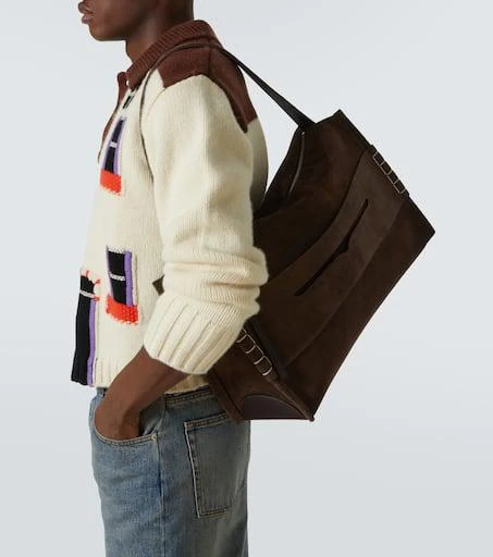 JW Anderson Loafer Large suede shoulder bag 3