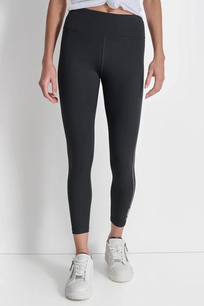DKNY HIGH WAIST 7/8 RHINESTONE STRIPE LOGO LEGGINGS 4