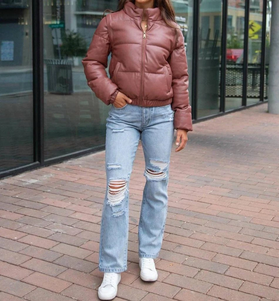 Grace and Lace Grace And Lace - Butter Faux Leather Puffer Jacket 6