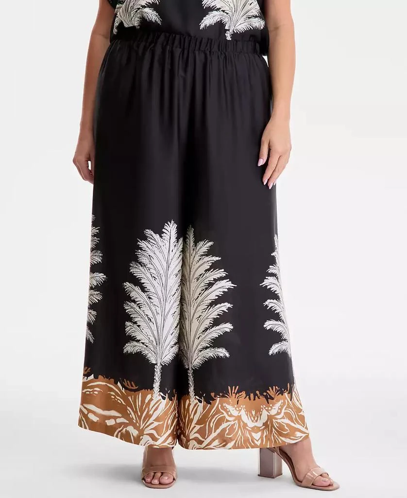 Vince Camuto Plus Size Printed Pull-On Wide-Leg Pants 3