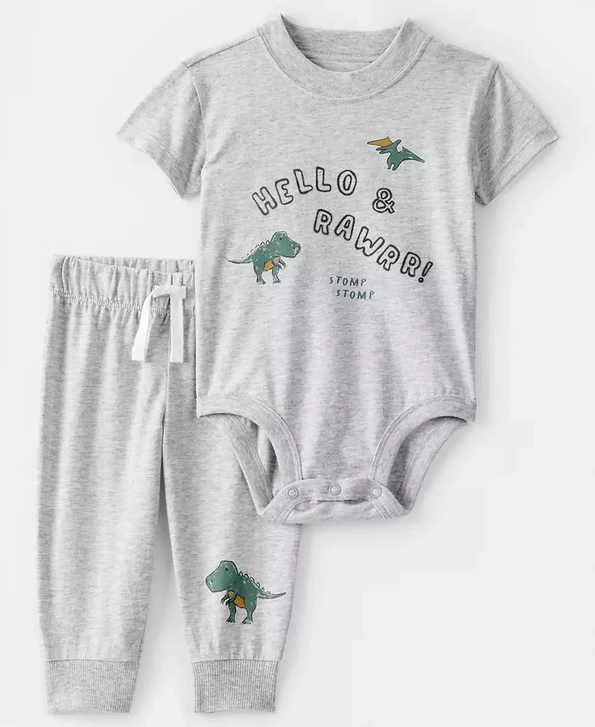 Carter's Baby Boys' Dinosaur Print Crewneck Bodysuit and Pants, 2-Piece Set