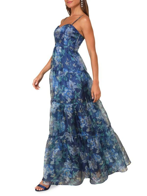 Lulus Floral Organza Tiered Gown 3