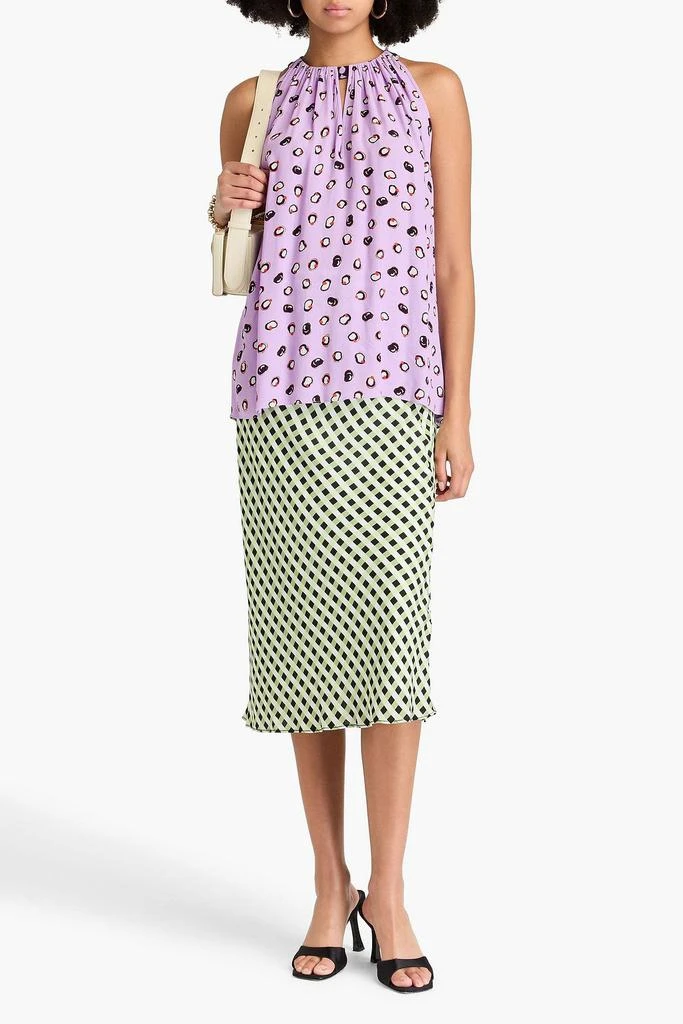 Diane von Furstenberg Lilia cutout printed crepe top 2