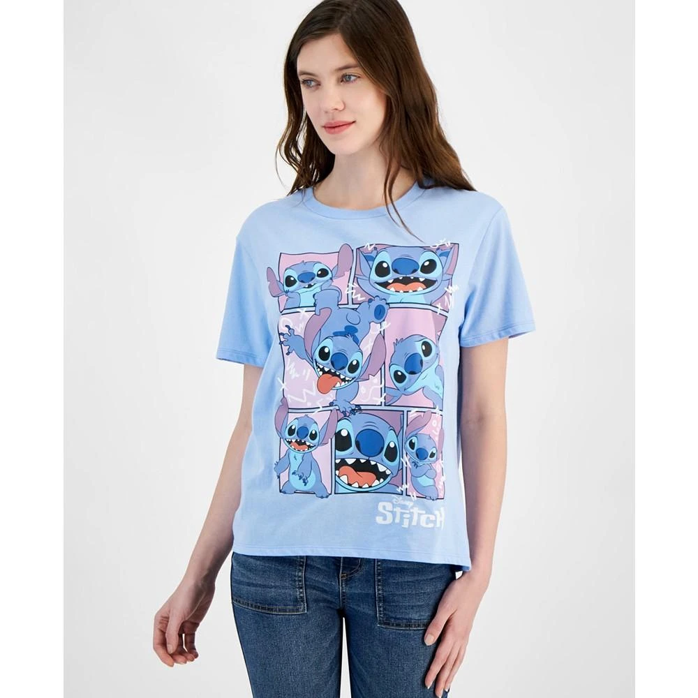 Disney Juniors' Stitch Grid Crewneck T-Shirt 1