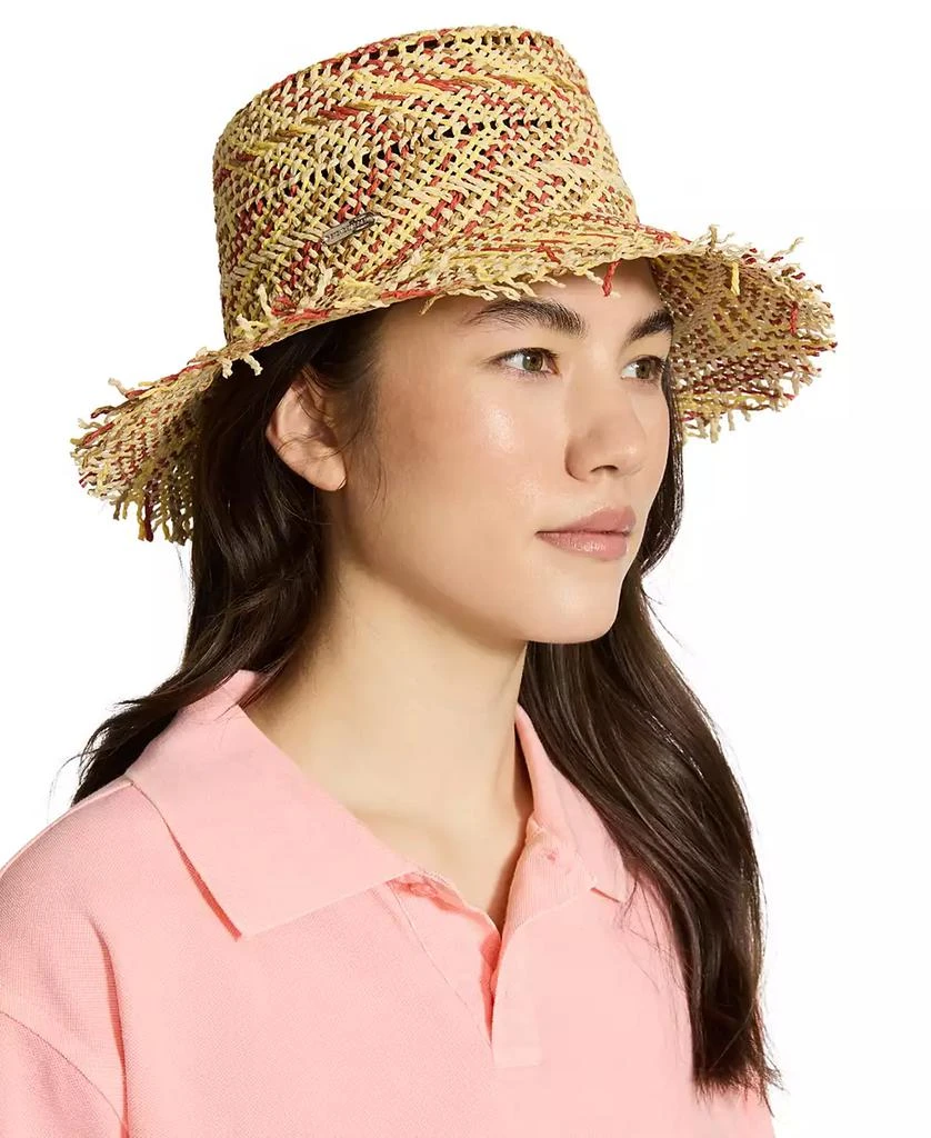 Steve Madden H-Coley Coastal Chevron Straw Bucket Hat 4