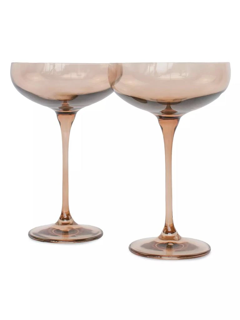 Estelle Colored Glass Champagne Coupe 2-Piece Stem Glass Set 1