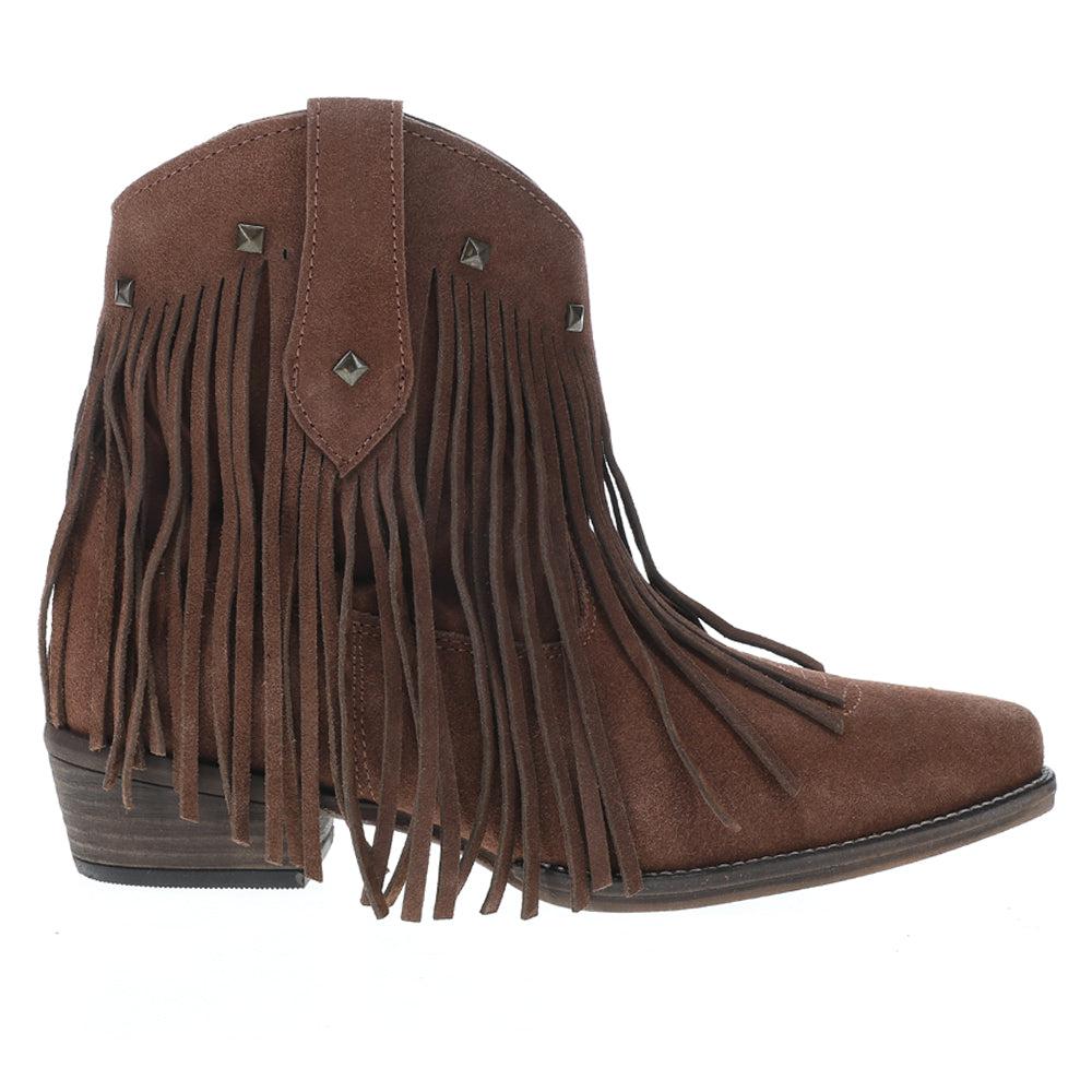 Roper Dusty Fringe Studded Snip Toe Cowboy Booties