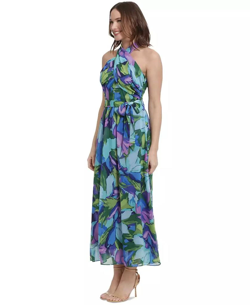 London Times Petite Printed Wrap-Neck Maxi Dress 3
