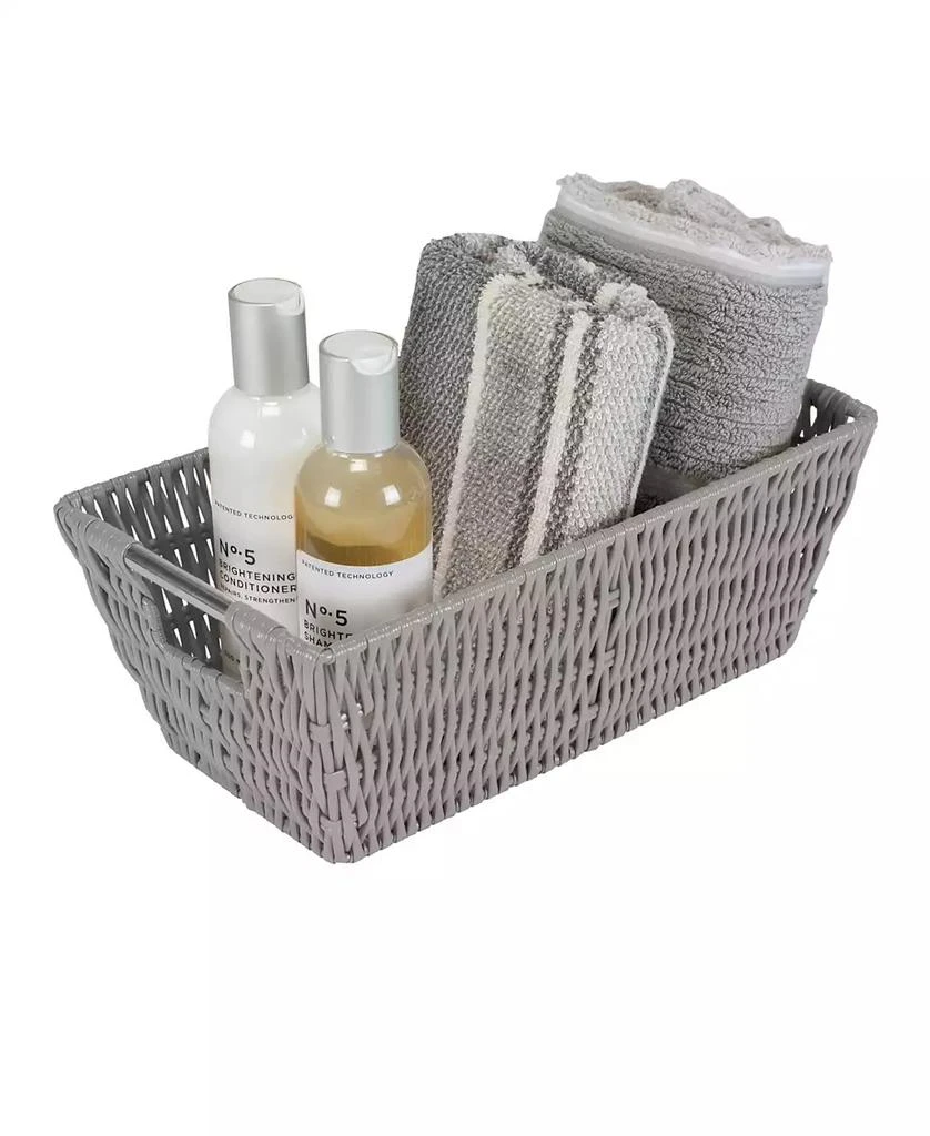 Simplify Small Shelf Storage Rattan Tote Basket 4