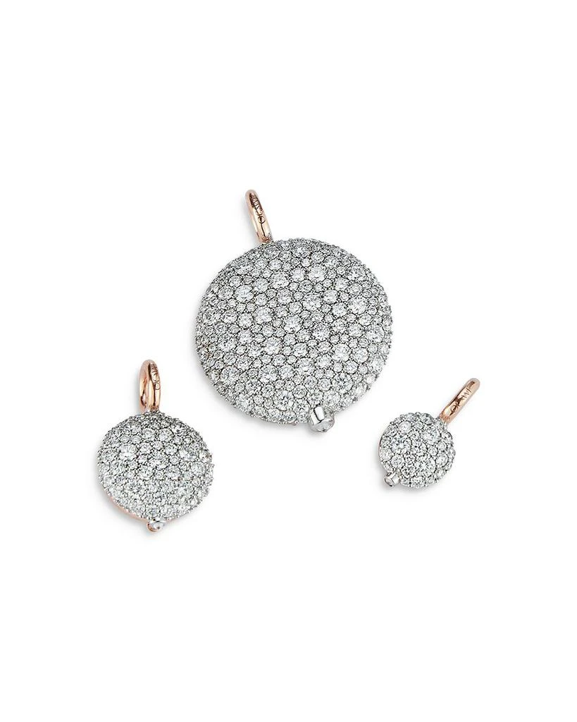 Walters Faith 18K Rose & White Gold Diamond Chantecaille Small Pebble Charm Pendant 4