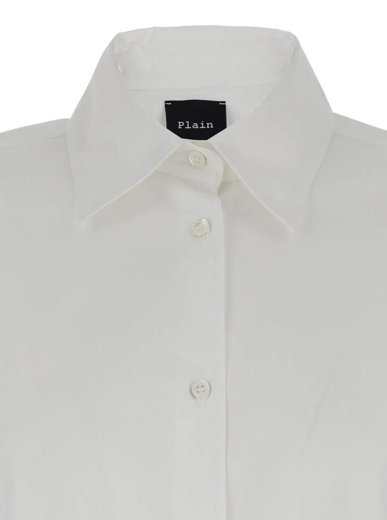 Plain Oversized White Shirt In Cotton Woman 3