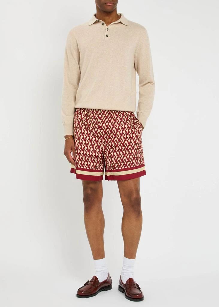 Valentino Toute La V printed cotton-poplin shorts 4