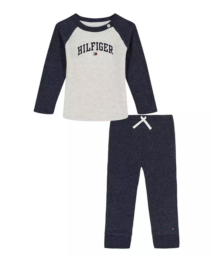 Tommy Hilfiger Baby Boys
 Crewneck Top and Thermal Joggers, 2-Piece Set