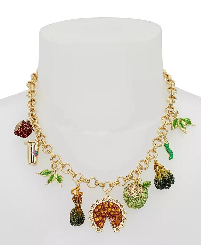 Betsey Johnson Faux Stone Autumn Charm Bib Necklace 3