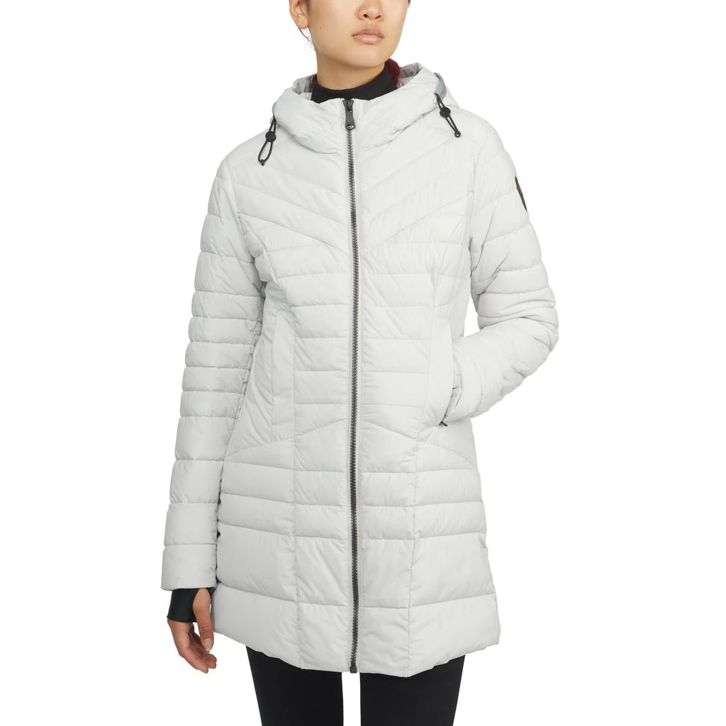 Pajar Women's Cort Light Weight Stretch Fixed Hood Puffer with Reflective Trim 1