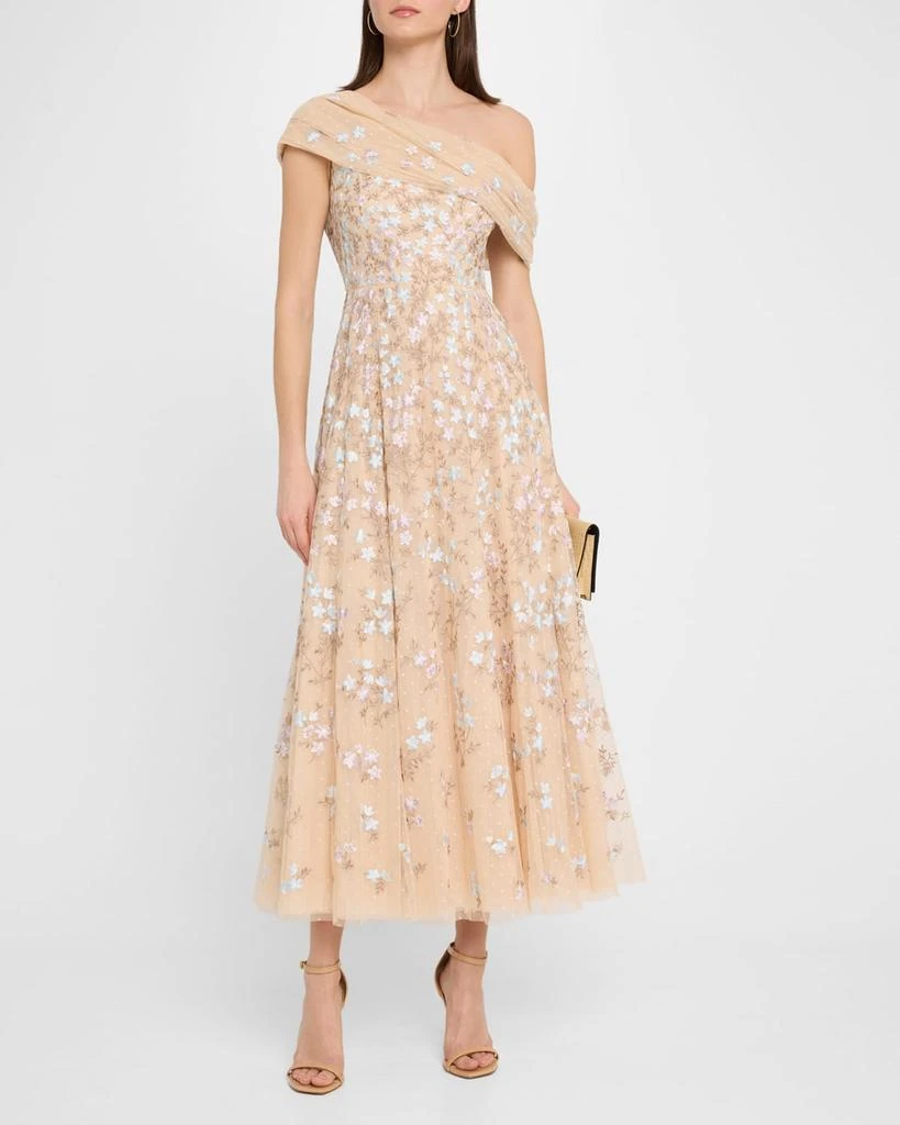 Needle & Thread Everett Bloom One-Shoulder Embroidered Gown 4