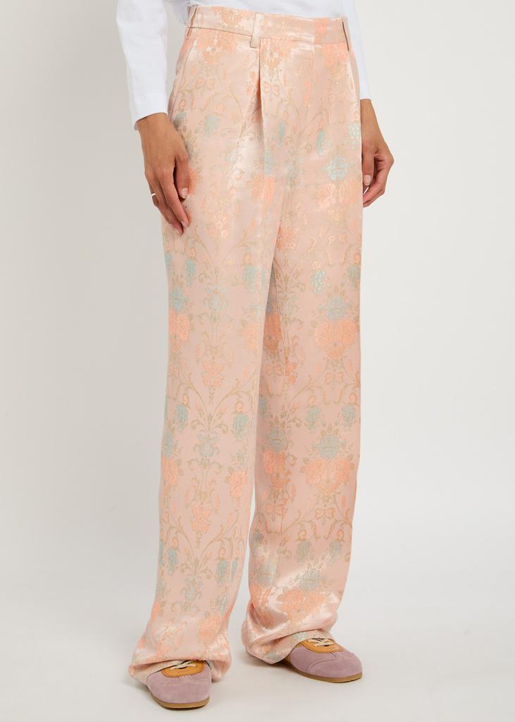 Dries Van Noten Portias floral-jacquard satin-twill trousers
