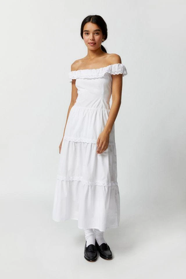 Motel Motel Helpa Tiered Bardot Midi Dress 1