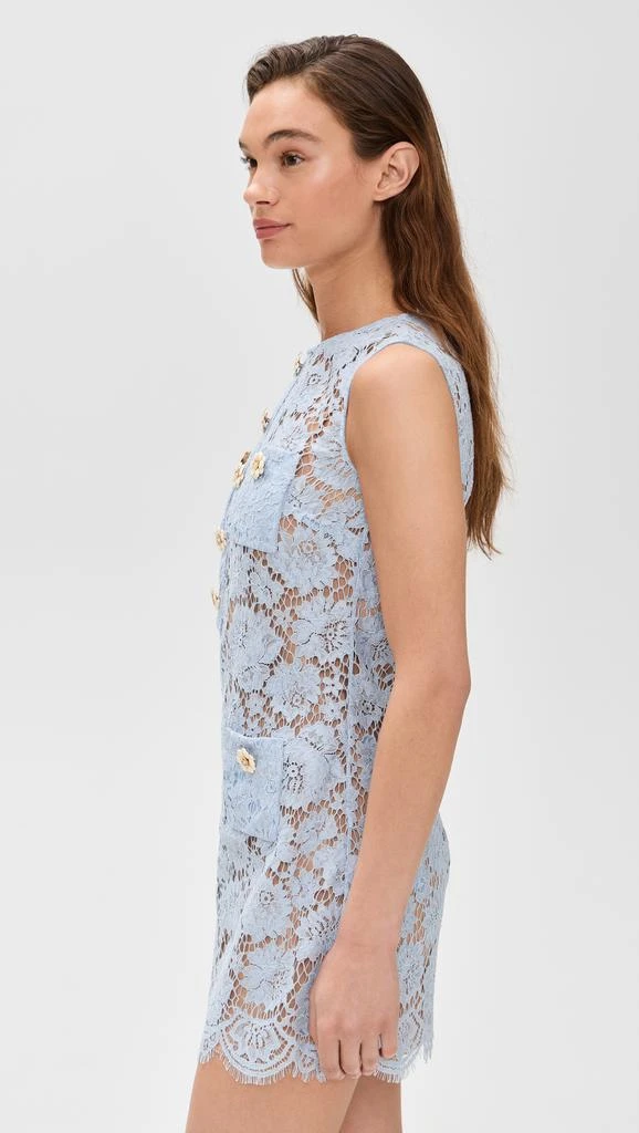 Self Portrait Blue Fine Lace Mini Dress 4
