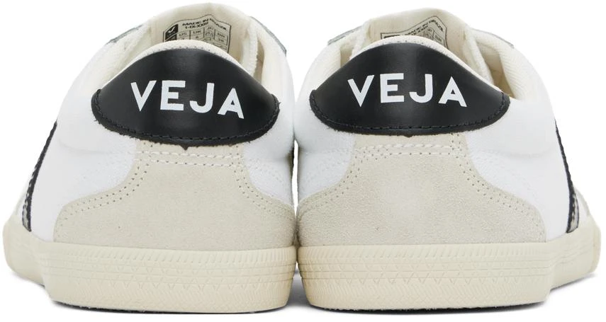 Veja White & Black Volley Canvas Sneakers 2