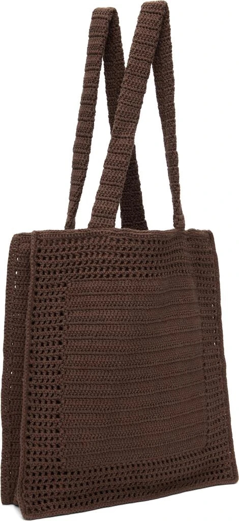 Casablanca Brown Large Crochet Tote 3
