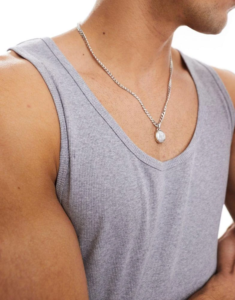 ASOS ASOS DESIGN muscle fit rib vest in grey marl 2
