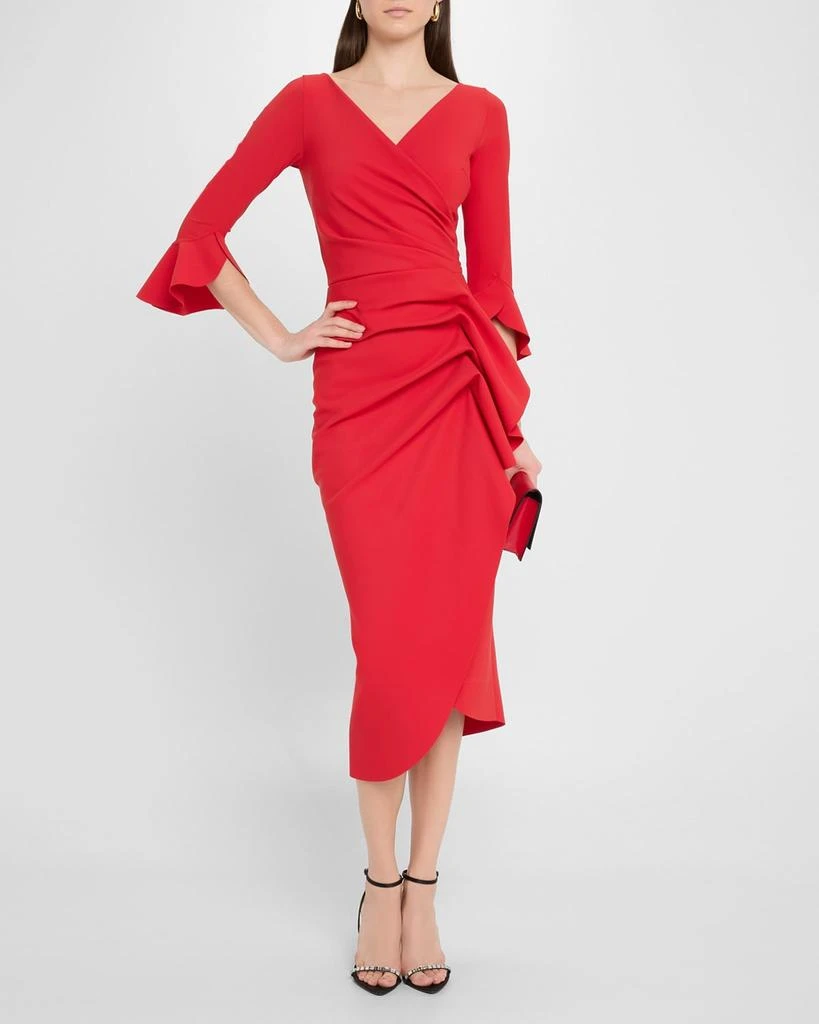 Chiara Boni Triwan Ruched Side-Drape Jersey Midi Dress 2