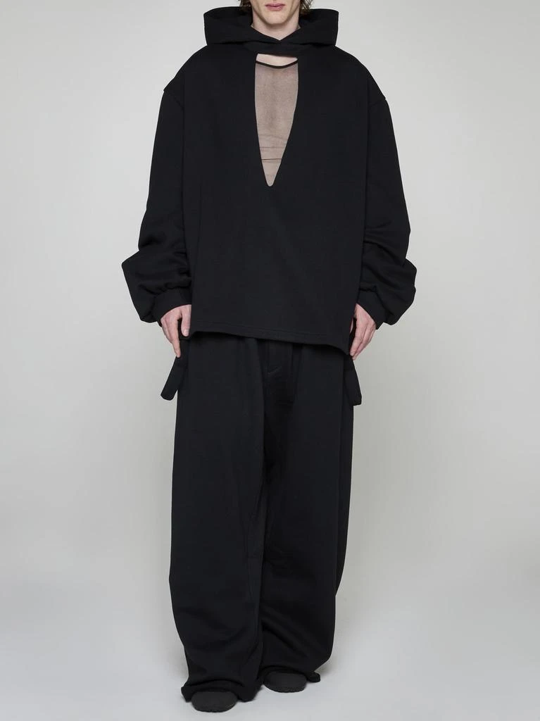 Random Identities Cut-out Cotton Hoodie 3