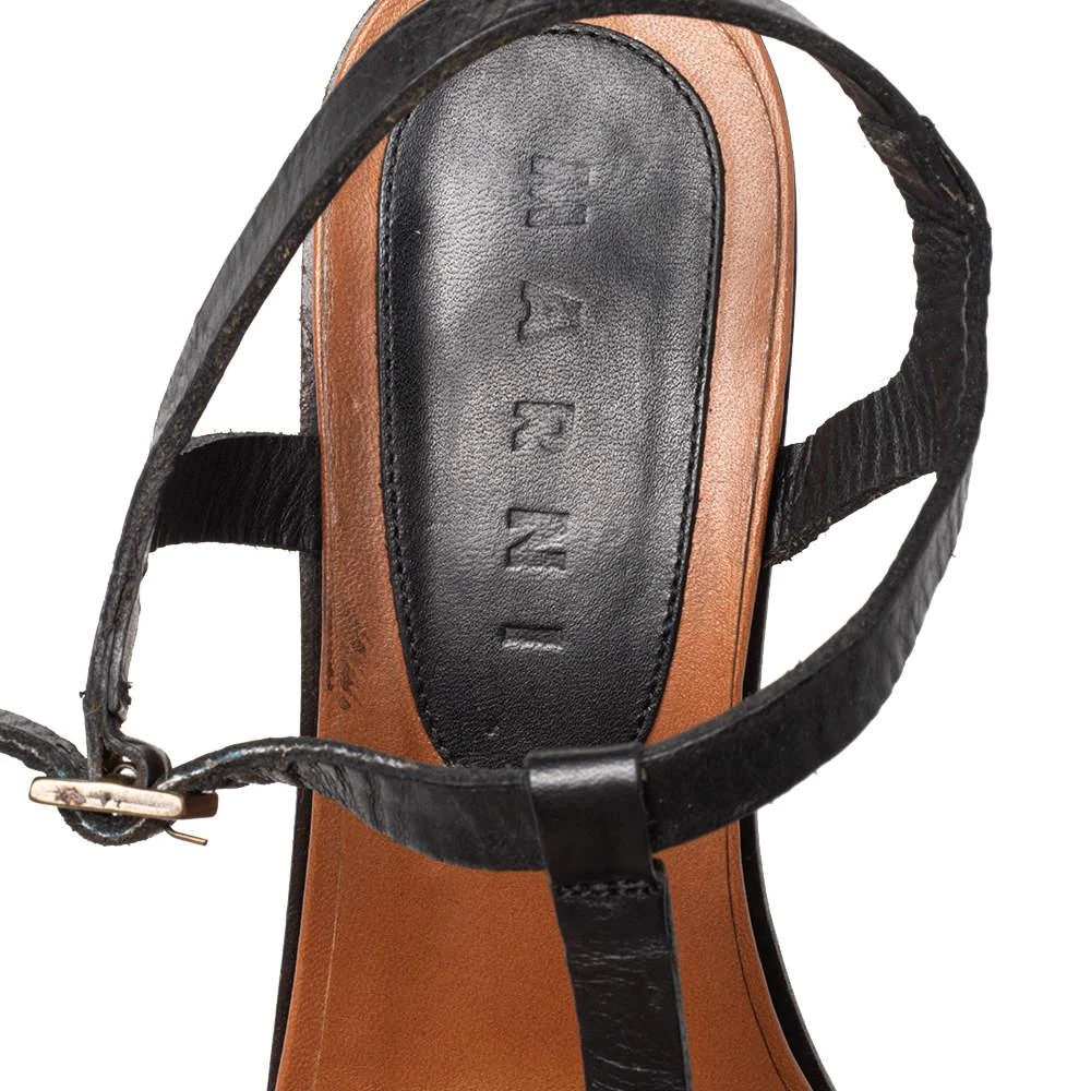 Marni Marni Black Leather Bow Detail T Strap Sandals Size 38 7