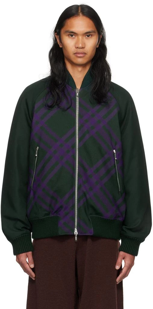 Burberry Green Check Reversible Bomber Jacket 1