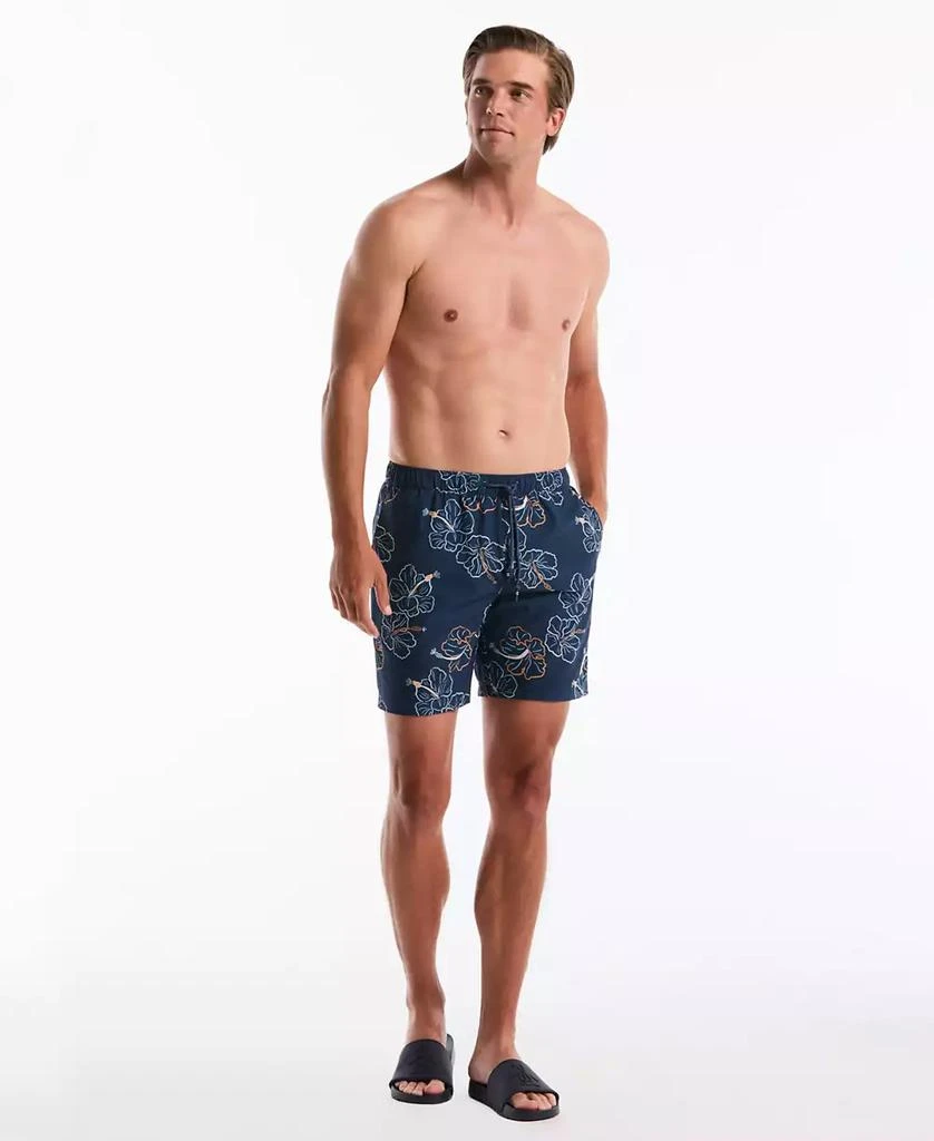 Original Penguin Men
s Hibiscus Flower Print Swim Trunks 2