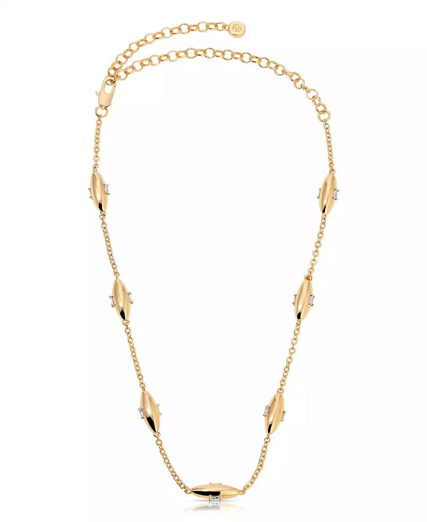 Ettika Jewelry Oval Dome Baguette Simple Chain Necklace