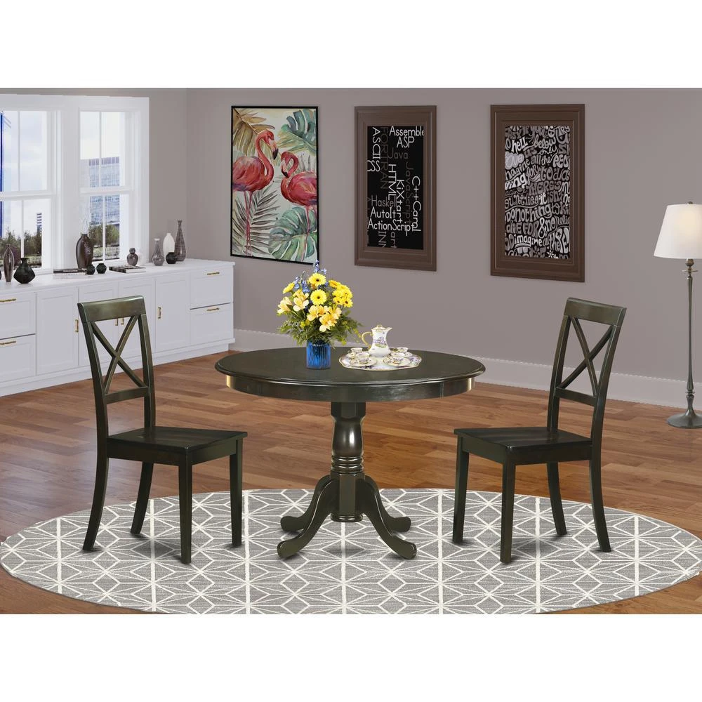 East West Furniture 3  Pc  Kitchen  Table  set-Table  and  2  Dining  Chairs