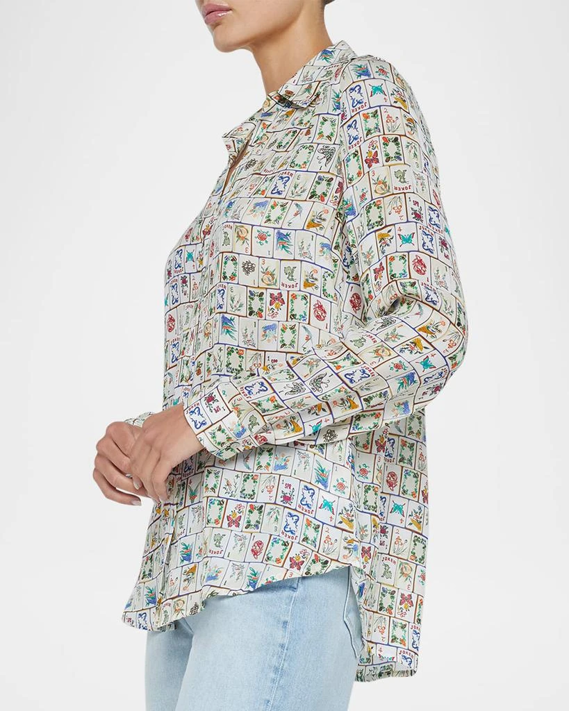 L
Agence Nina Mahjong Button-Front Silk Blouse 5