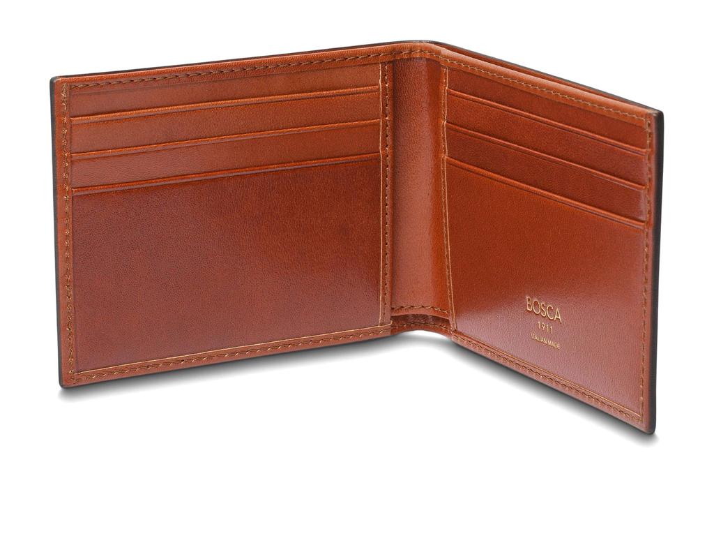 Bosca Hard Smoked with Burnishing Small Bifold Wallet