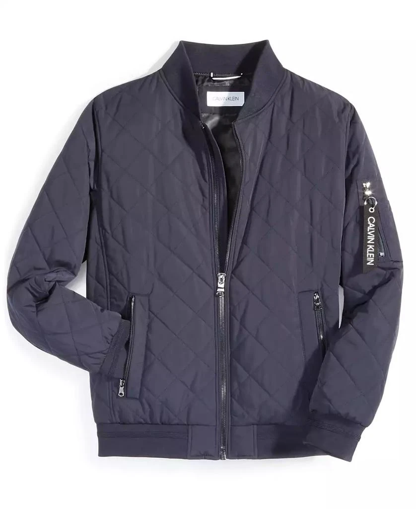 Calvin Klein Men's Quilted Baseball Jacket with Rib-Knit Trim 6