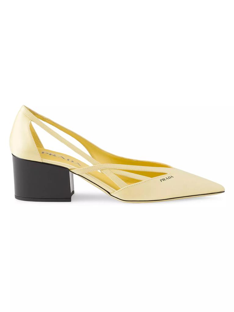 パンプス Prada Satin Cut-Out Pumps Prada Satin Cutout Block-Heel Pumps - Bergdorf Goodman