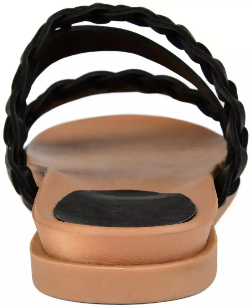 Journee Collection Women's Colette Braided Strappy Open Toe Flat Sandals 3