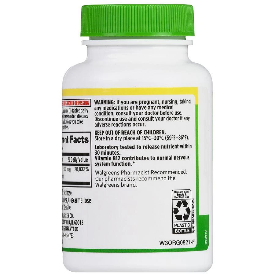 Walgreens Vitamin B12 500 mcg Tablets 4