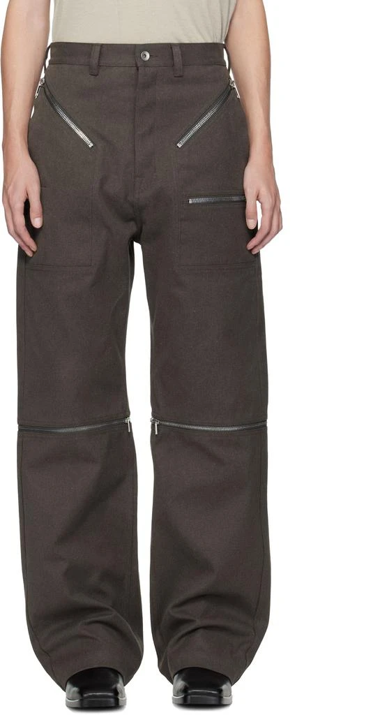 Rick Owens Brown Concordians Strobe Convertible Jeans 1