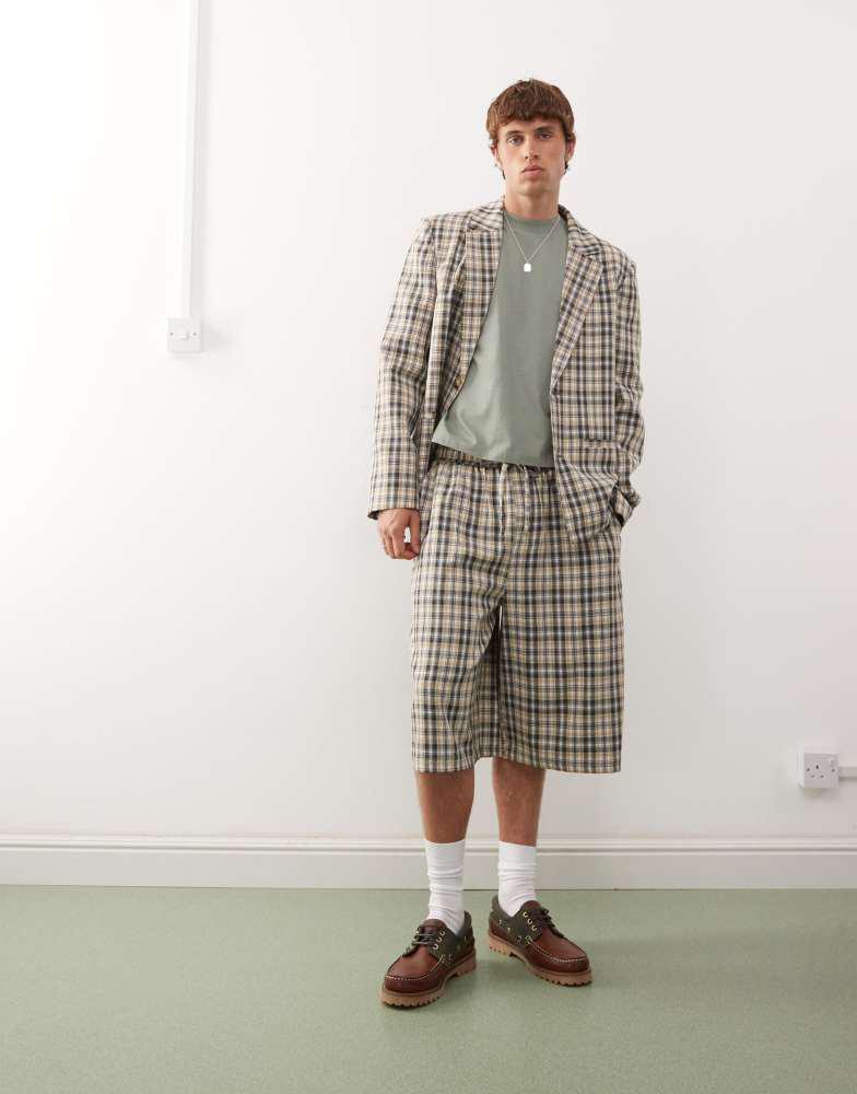 COLLUSION COLLUSION 90s relaxed short co-ord in check