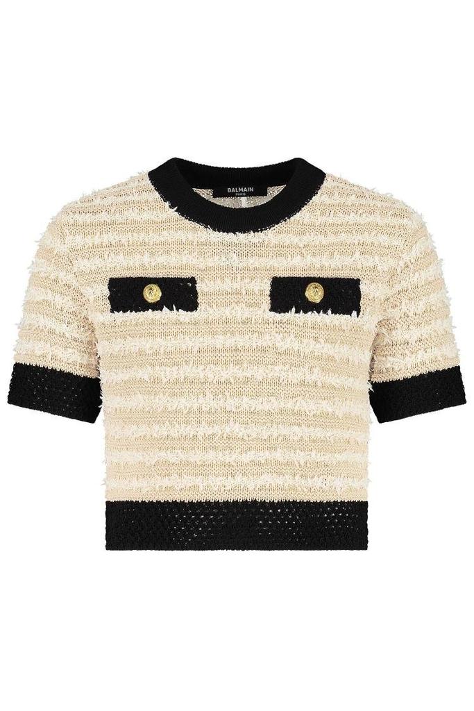 Balmain Balmain Kids Button Detailed Straight Hem Knitted Top
