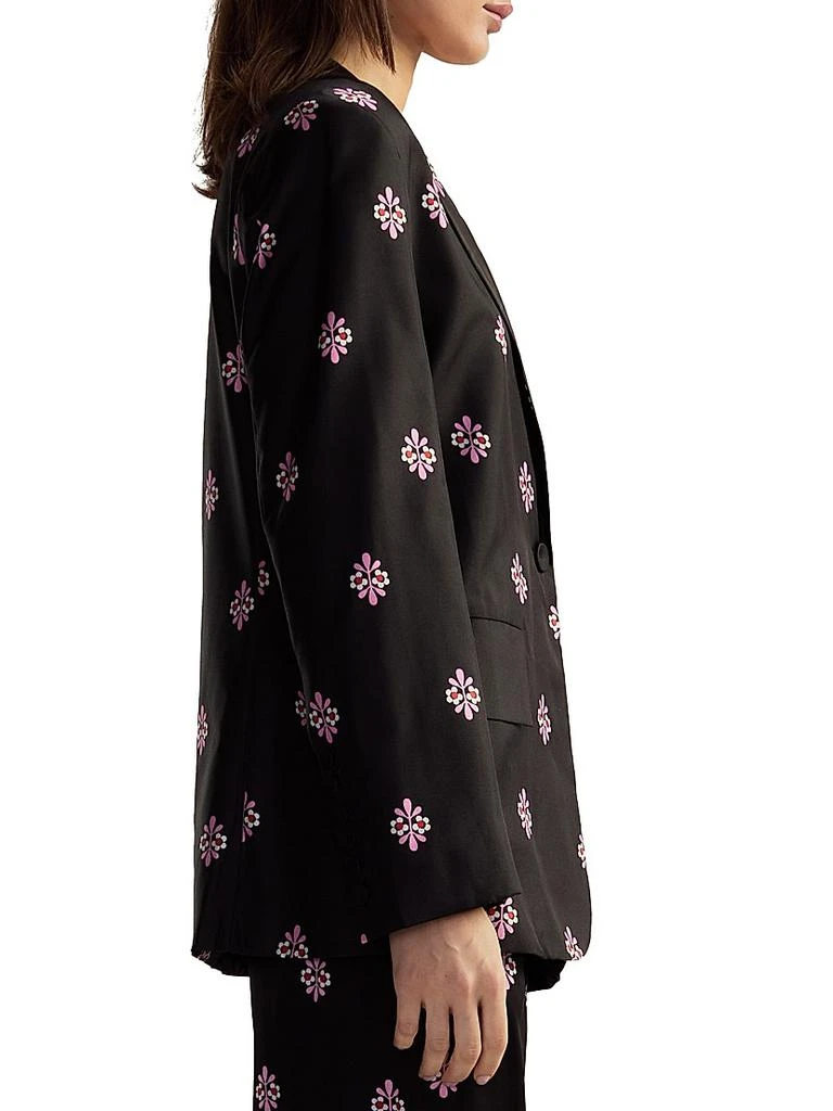 Cynthia Rowley Floral Silk Twill Notch-Lapel Blazer 3